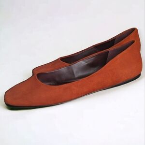 Sarto by Franco Sarto Flexa Amaya Ballet Suede Square Toe Flats Brick Size 9.5M